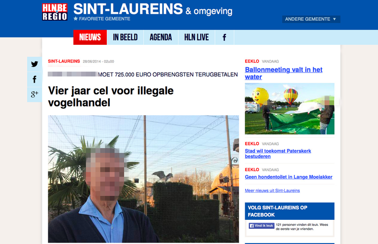 Die belgische Nachrichtenseite hin.be berichtet über Hans v.T.s Verurteilung.