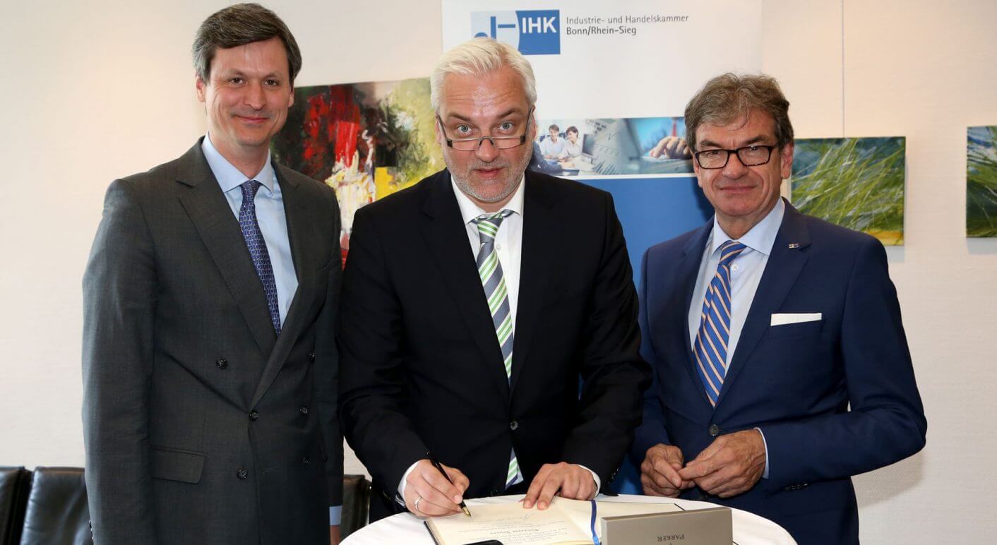 Ein gern gesehener Gast: NRW-Wirtschaftsminister Garrelt Duin (SPD) bei der IHK in Bonn ©IHK Bonn/Rhein-Sieg