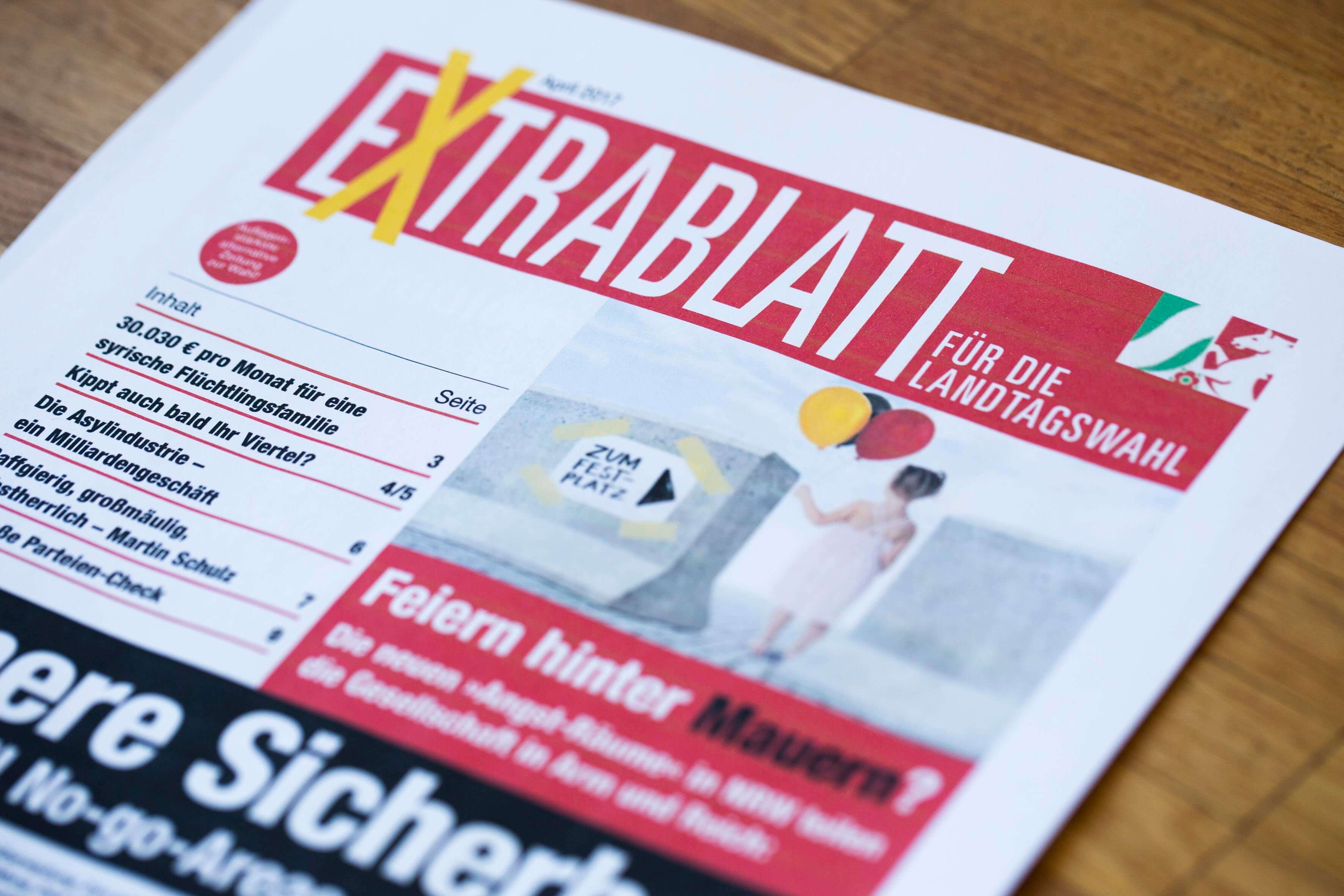 Das Extrablatt warb für die AfD vor der Landtagswahl © Ivo Mayr / Correctiv
