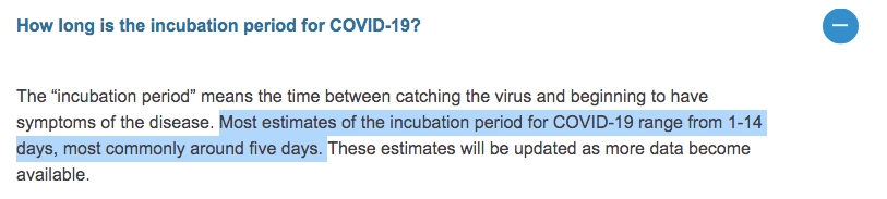 Inkubationszeit des Coronavirus