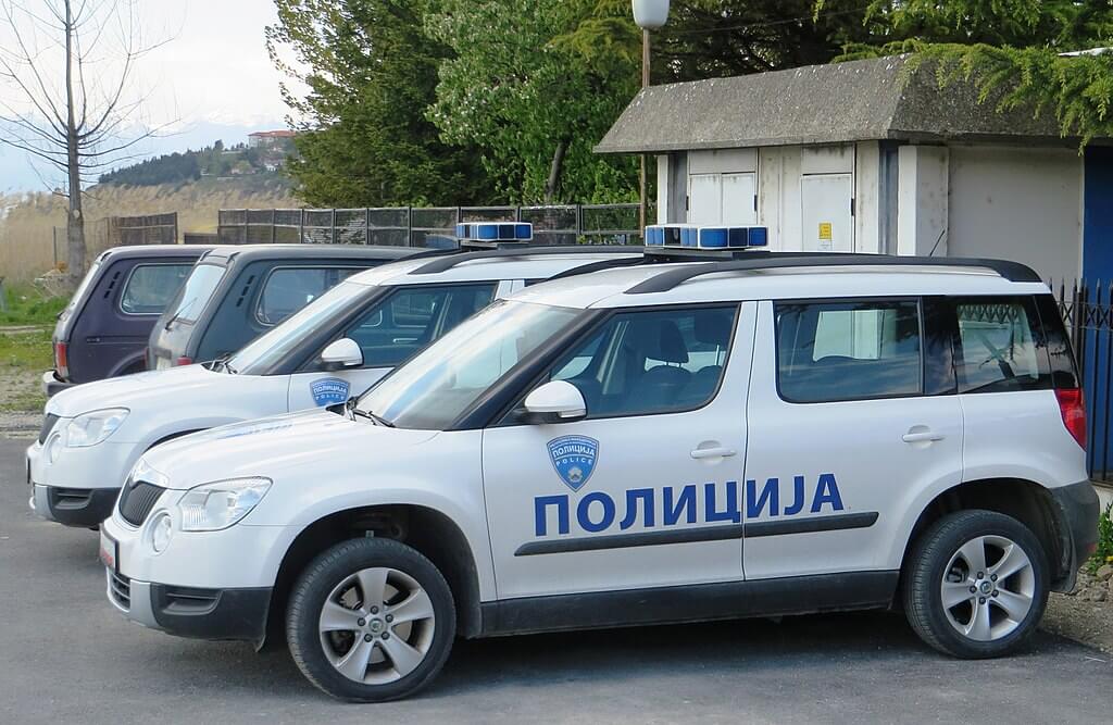 Ein Polizei-Auto aus Mazedonien