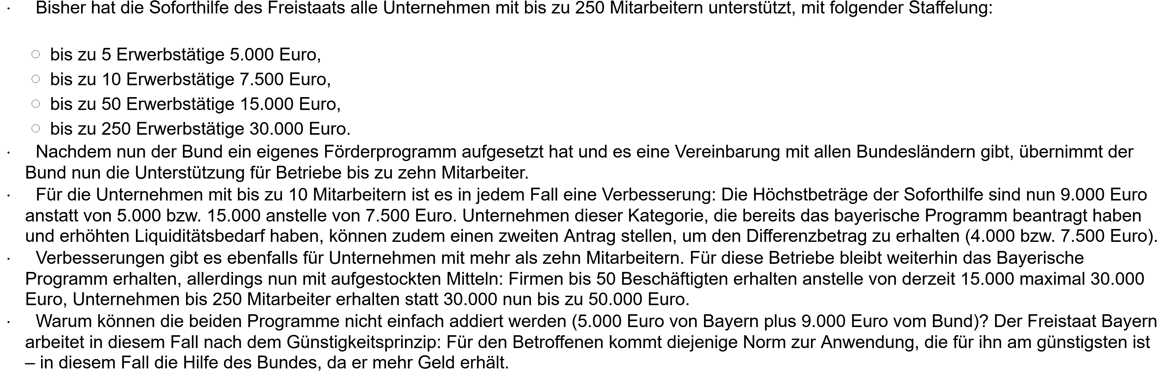 E-Mail des bayerischen Wirtschaftsministeriums. 