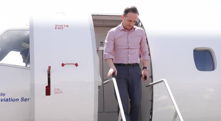 Heiko Maas flog im März 2019 von Mali nach Deutschland in einem Flugzeug der Bundeswehr, weil der Regierungsflieger eine Panne hatte.