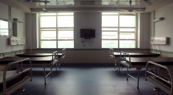 Leerstehendes Krankenhauszimmer