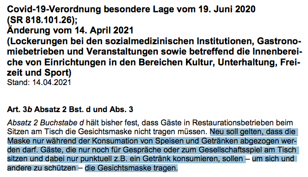 Covid-19-Verordnung der Schweiz