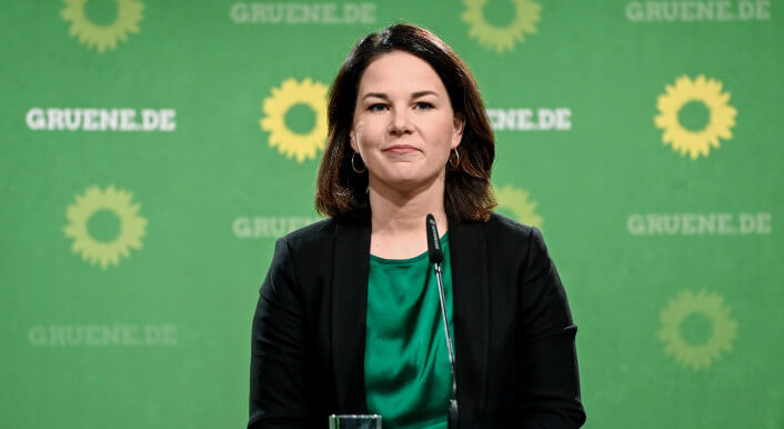 Annalena Baerbock bei einer Gremiensitzung der Grünen
