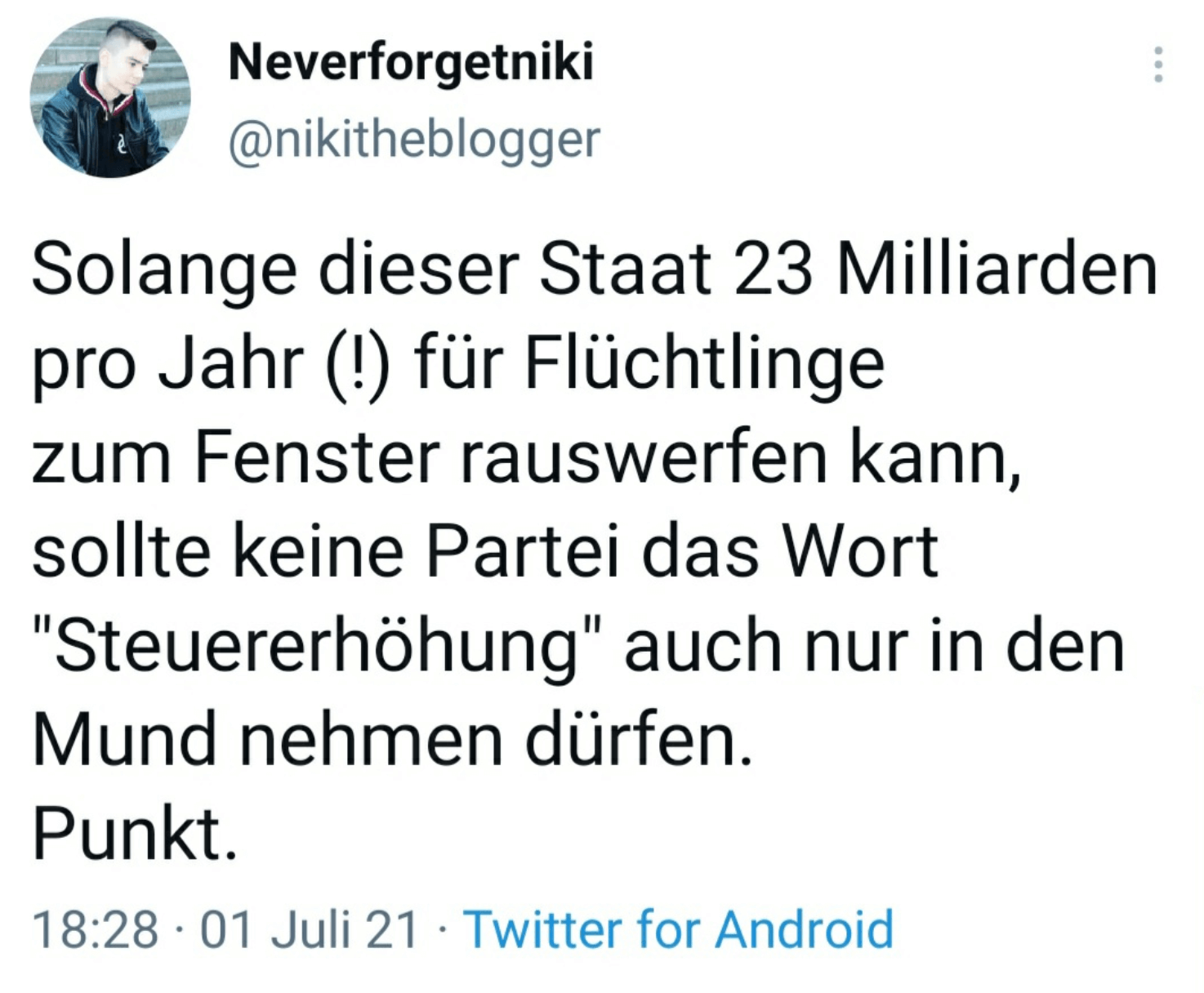Der rechte Blogger „Neverforgetniki“ behauptet, Deutschland gebe jedes Jahr 23 Milliarden Euro für Geflüchtete aus. Das ist falsch.