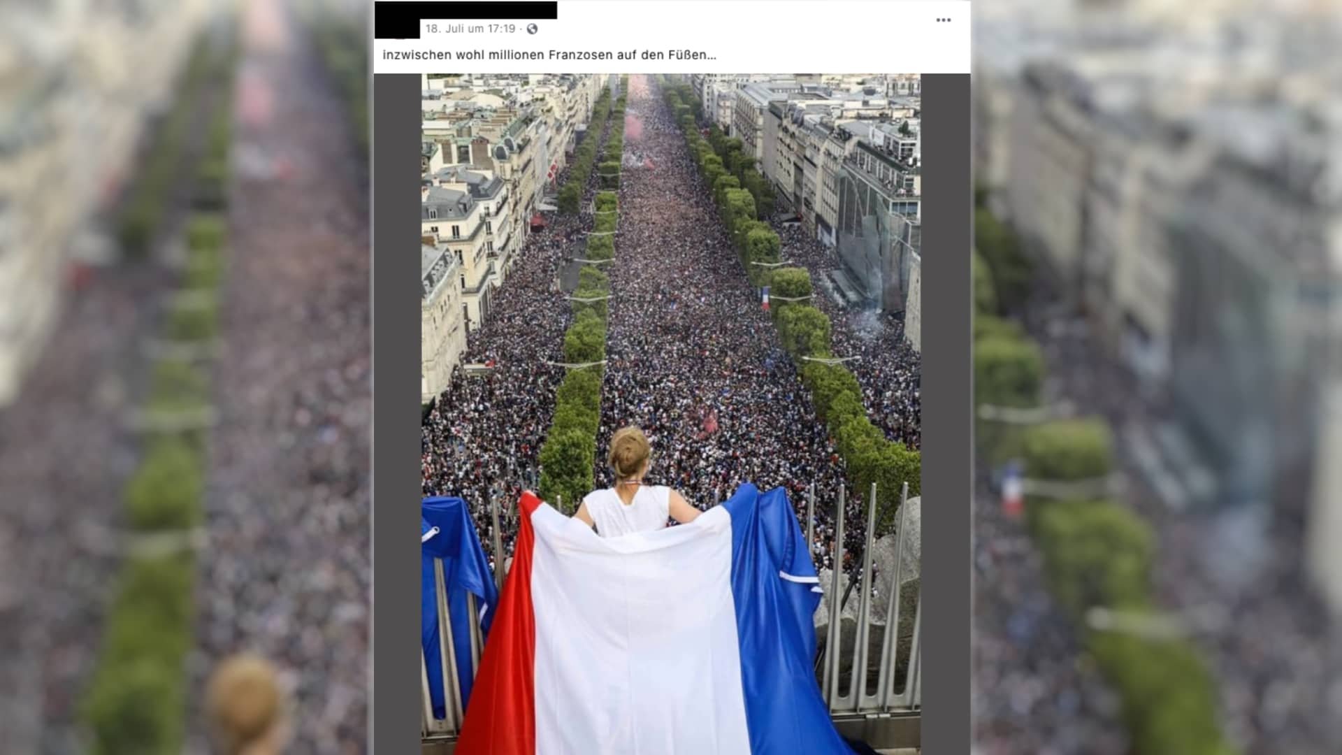 feiernde Fans in Frankreich nach dem Fußball-Finale bei der WM 2018