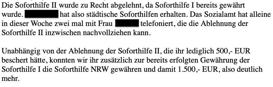 Ausschnitt der E-Mail eines Sprechers des Büros des Bürgermeisters von Stolberg vom 27. August 