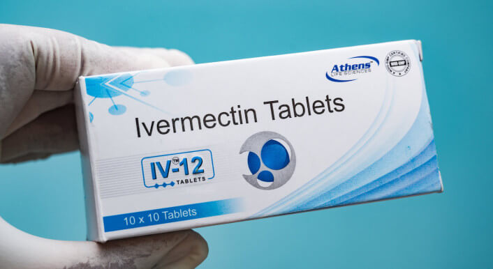 Eine Packung mit Ivermectin-Tabletten