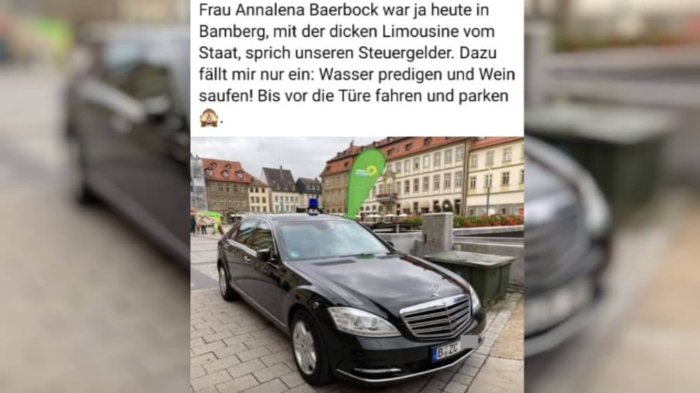 Annalena Baerbock in Bamberg – ein Auto vom BKA