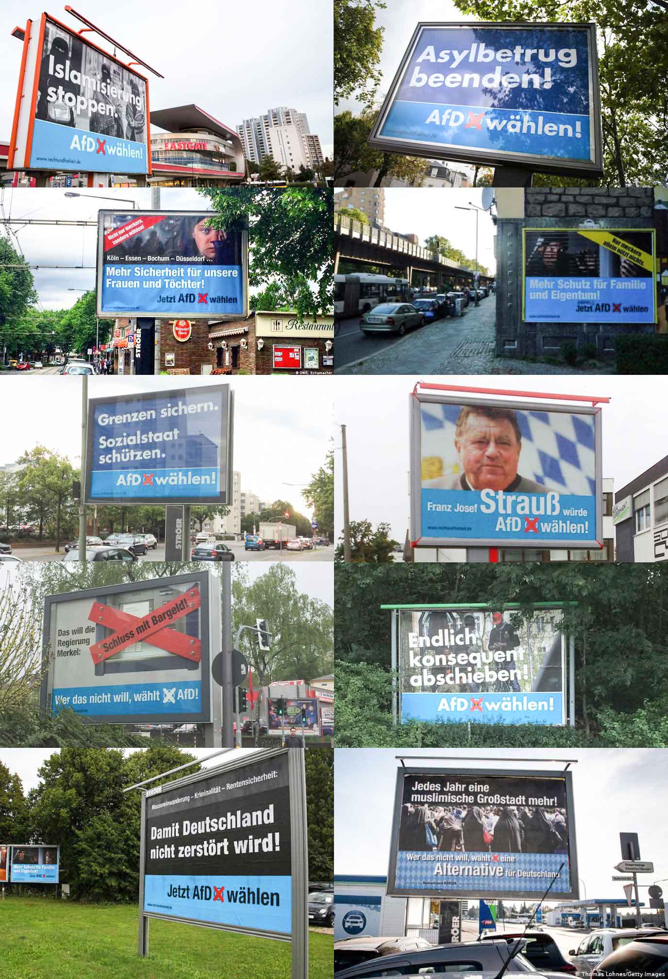 „AfD wählen“ Plakate 2016 bis 2018