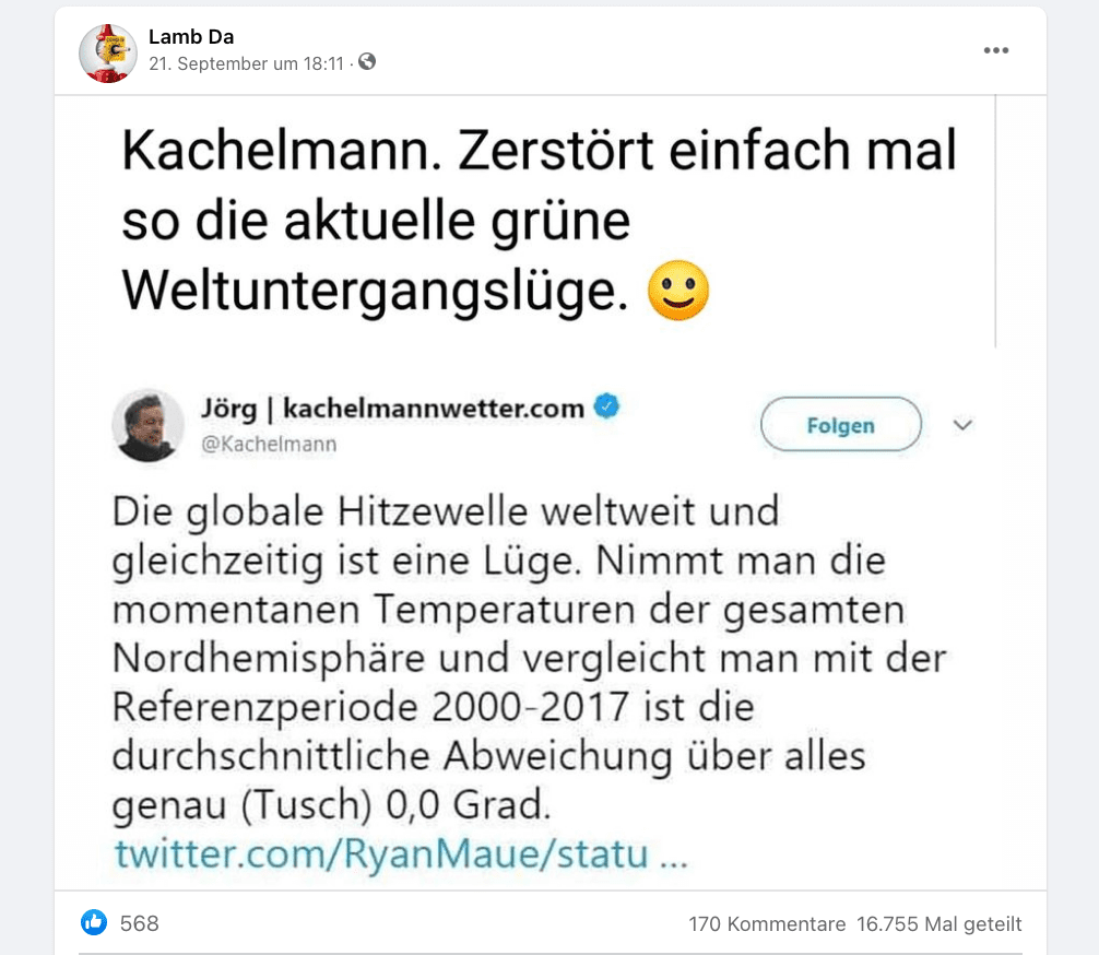 Tweet von Jörg Kachelmann