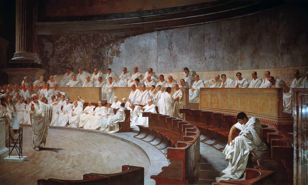 Das Bild zeigt Cicero im Senat.
