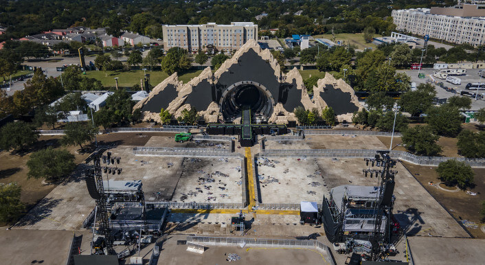 Das Gelände des Astroworld Festivals