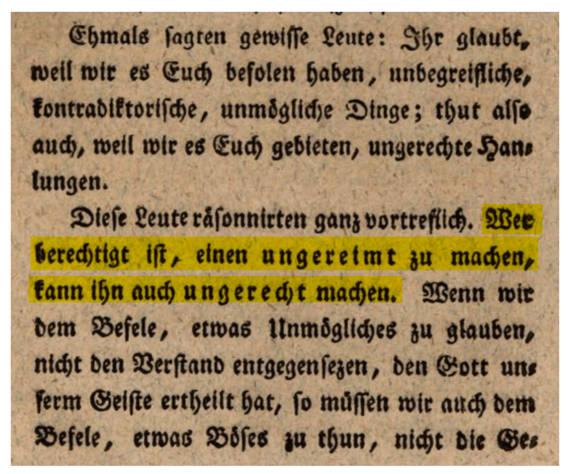 Die deutschsprachige Übersetzung des Originalzitats aus dem Jahr 1788 