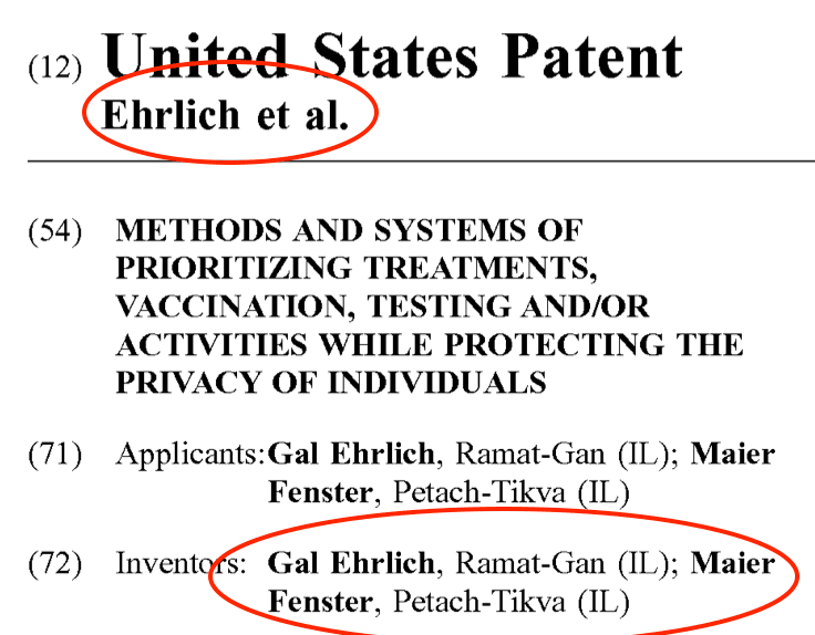 Auszug aus dem Patent – zeigt Namen
