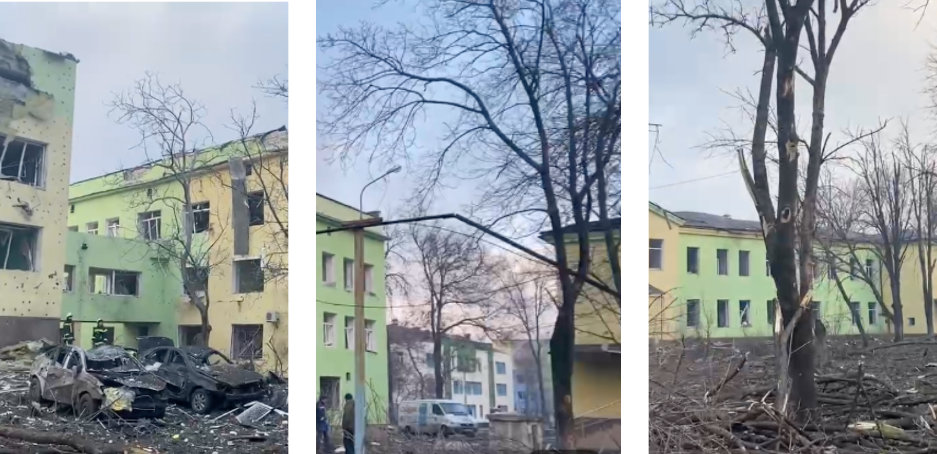 Aufnahmen des zerstörten Gebäudes