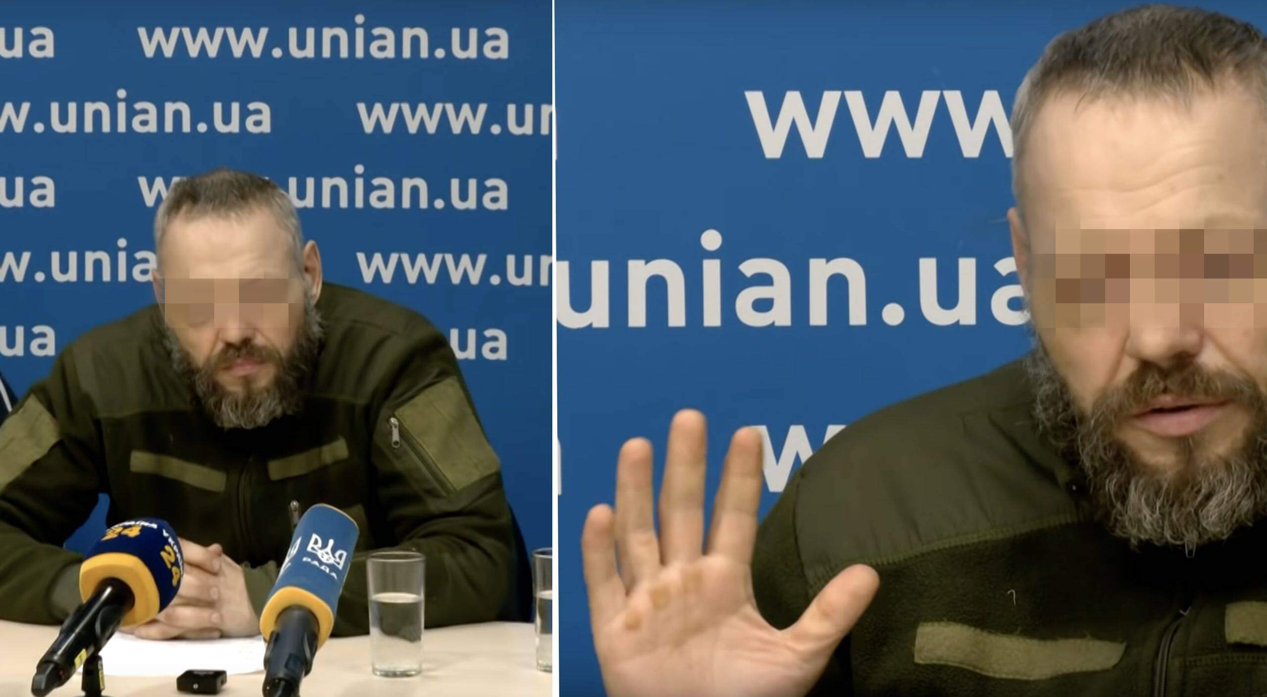 Dimitri M. bei einer Pressekonferenz in der Ukraine
