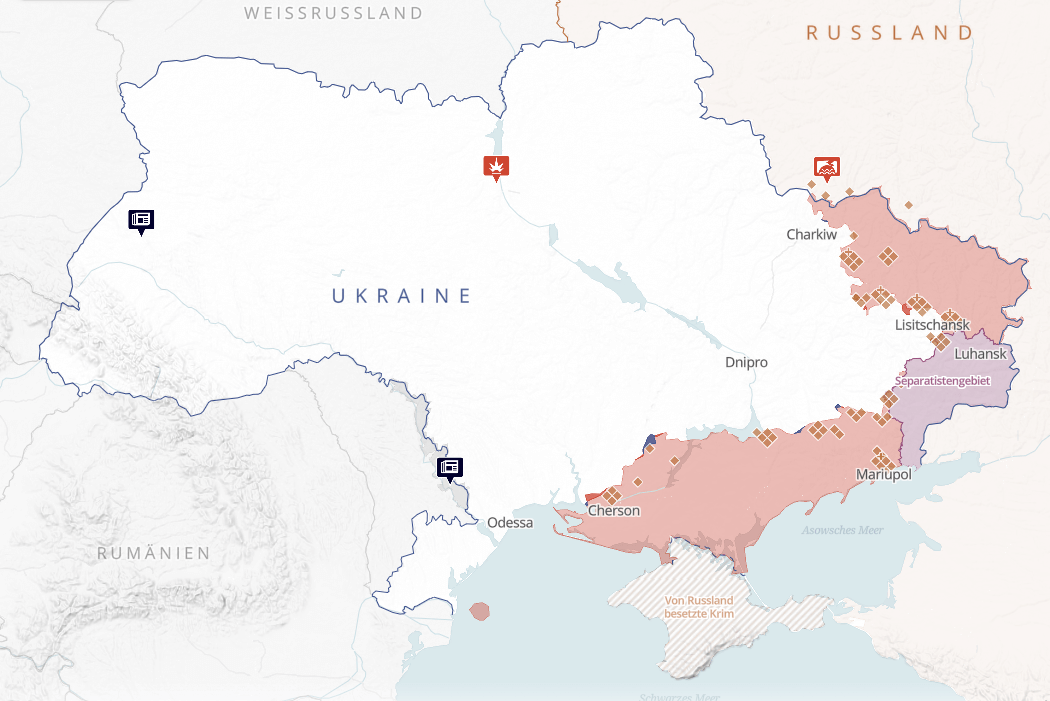 Karte von der Ukraine
