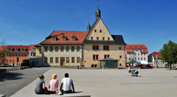 Der Marktplatz von thüringischen Sömmerda im Mai 2011