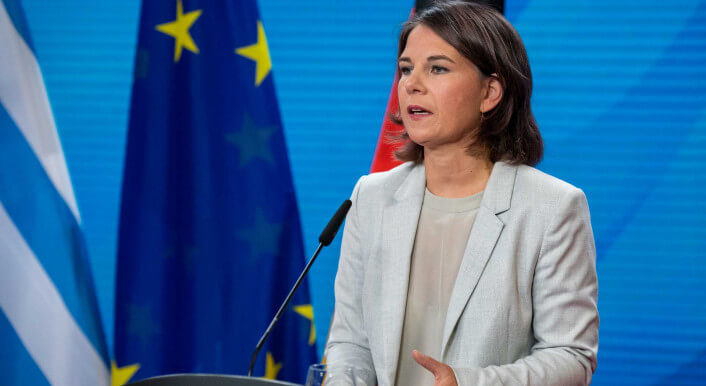 Annalena Baerbock bei einer Pressekonferenz am 8. September im Auswärtigen Amt