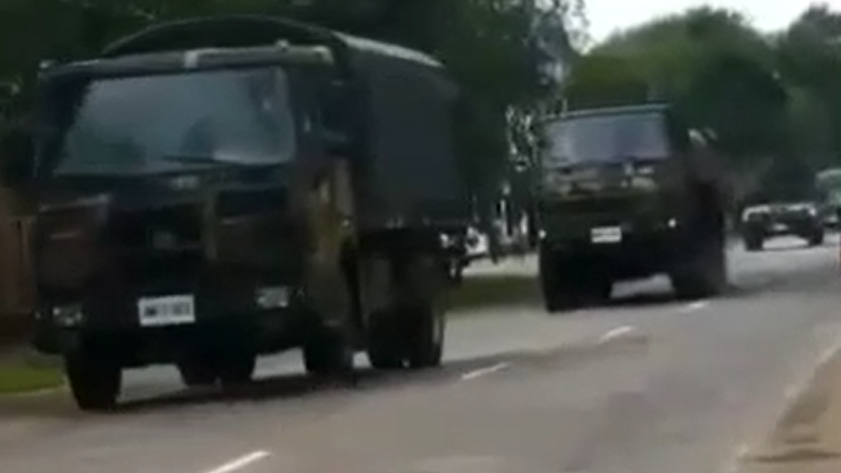 Militärfahrzeuge nicht in der Ukraine, sondern unterwegs nach Russland
