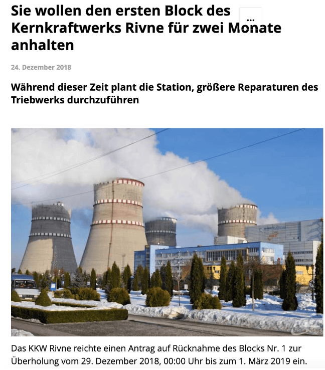 Altes Foto des Kraftwerks in Riwne in der Ukraine