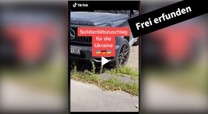 Diese Falschinformation über einen angeblichen Solidaritätszuschlag für die Ukraine verbreitete sich auf Tiktok.