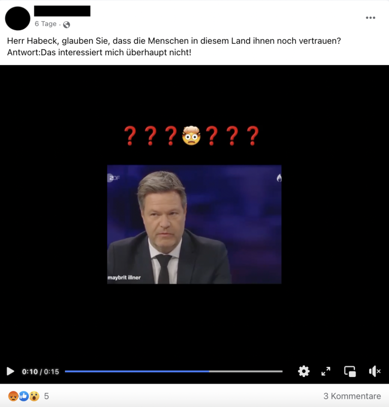 Robert Habeck Sagte Nicht, Ihm Sei Egal, Ob Die Menschen Ihm Vertrauen