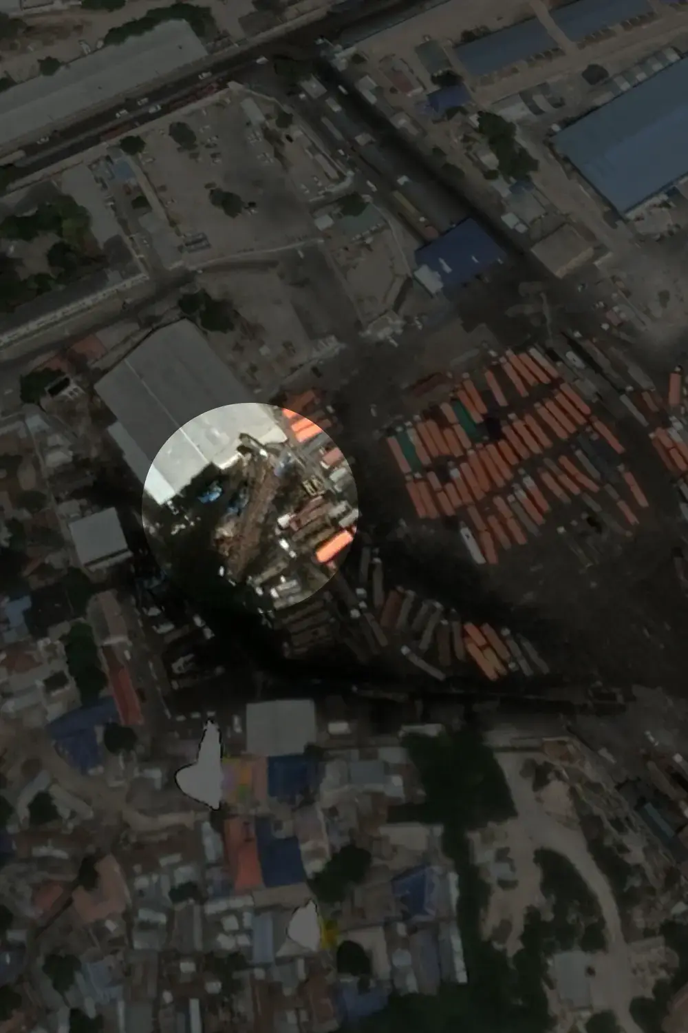 Satellitenbild eines Förderbands in Mogadischu