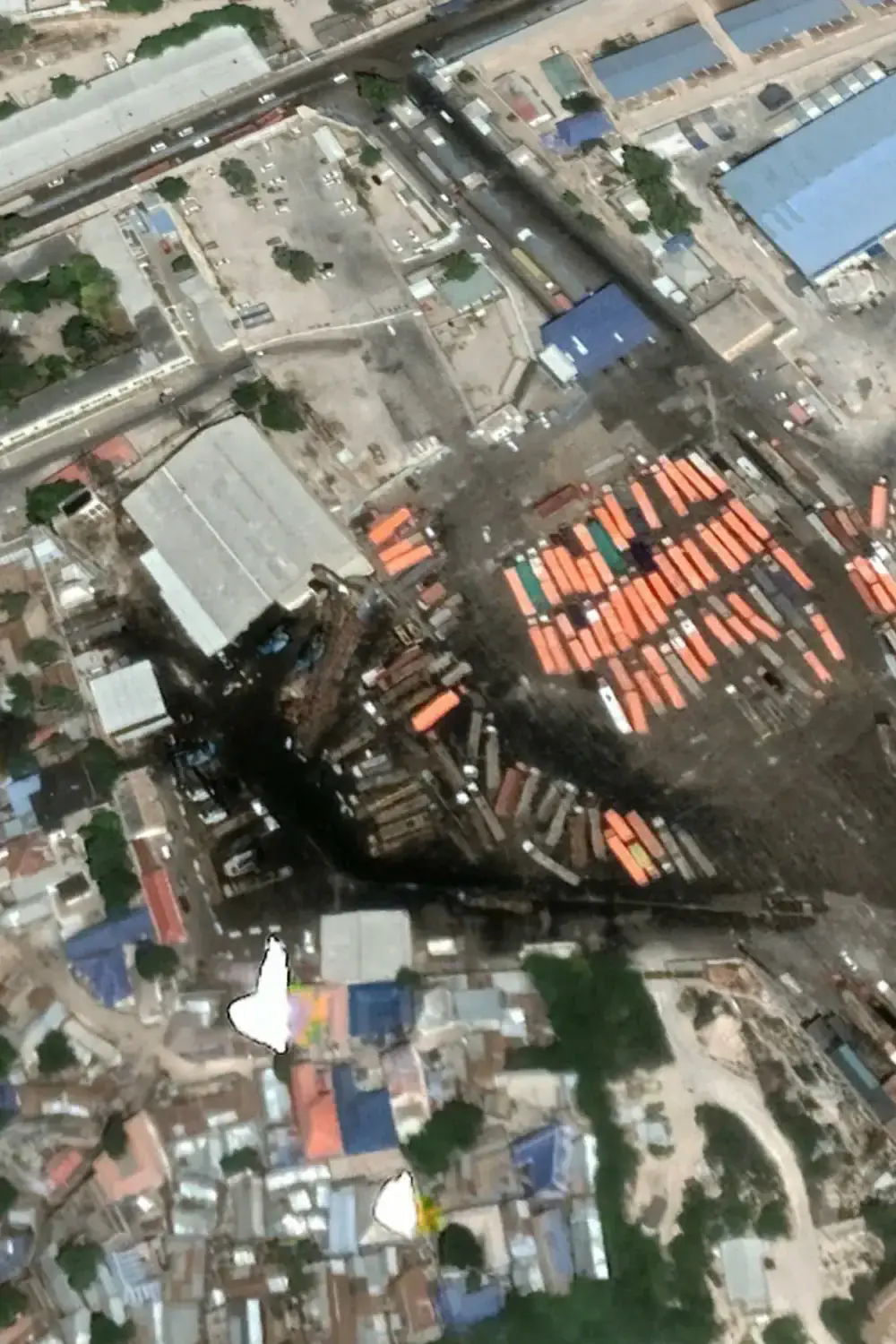 Satellitenbild eines Förderbands in Mogadischu