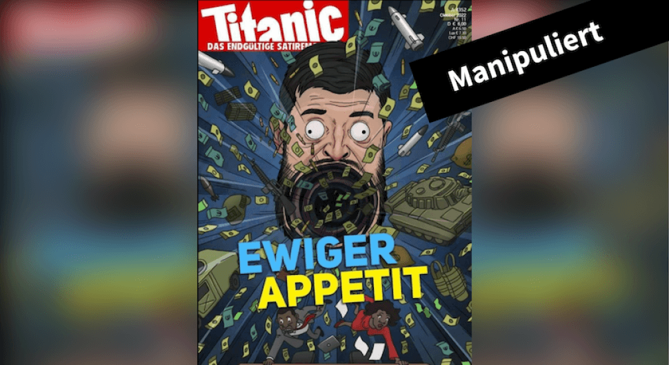 Ein manipuliertes Bild soll das Oktober-Cover der Titanic zeigen.