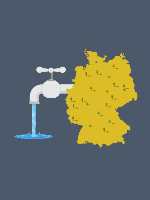 Wasserhahn und Deutschlandkarte
