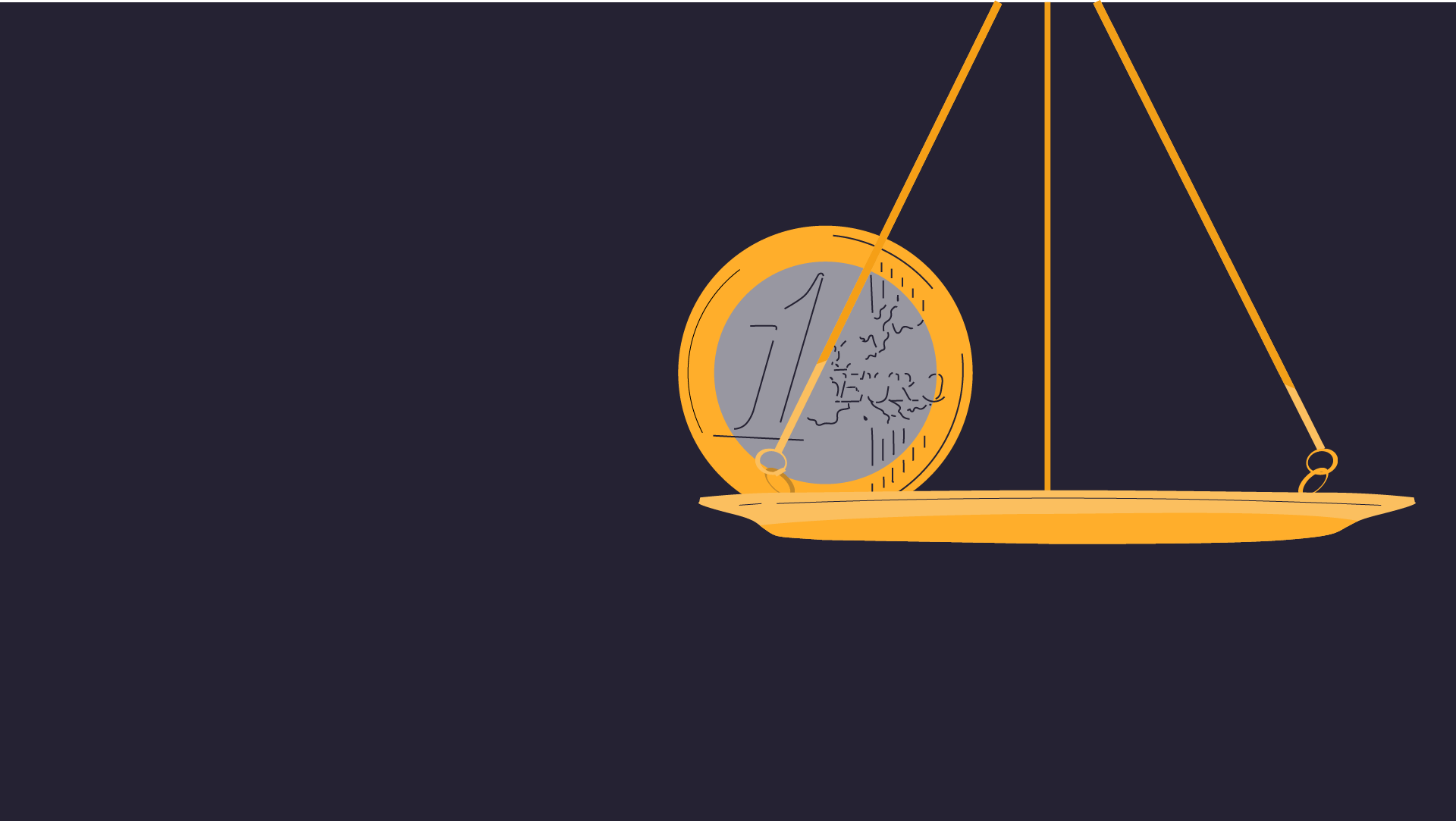 Illustration zum Thema Spendengerichte: Eine Euro-Münze auf einer Waagschale