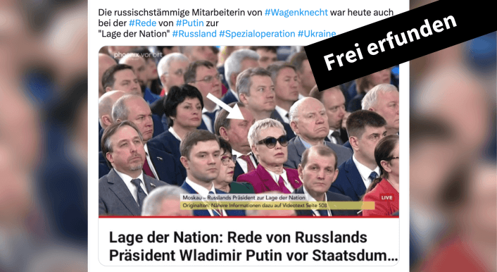 Putins Rede zur Lage der Nation: Dieser Twitter-Beitrag zeigt keine Mitarbeiterin von Sahra Wagenknecht