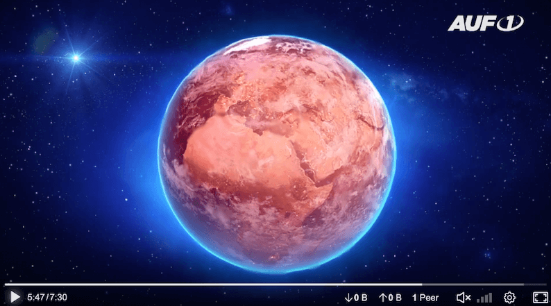 Klimawandel Screenshot aus dem Auf1-Video: Zu sehen ist die sich erwärmende Erde im Weltall