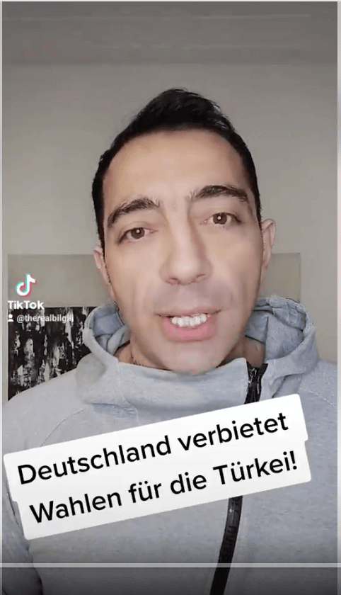 Tiktok Video zur Wahl in der Türkei für Wähler in Deutschland