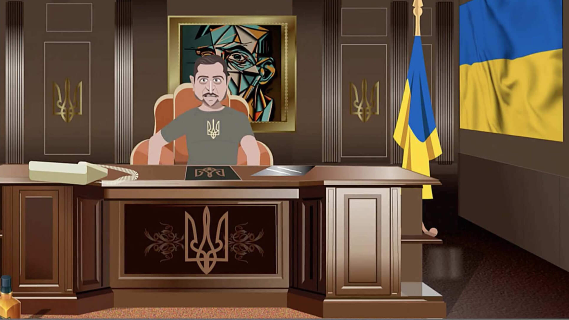 Dieser Screenshot stammt aus einer russischen Propaganda-Serie. Diese ist Teil einer anti-ukrainischen Desinformation-Kampagne.