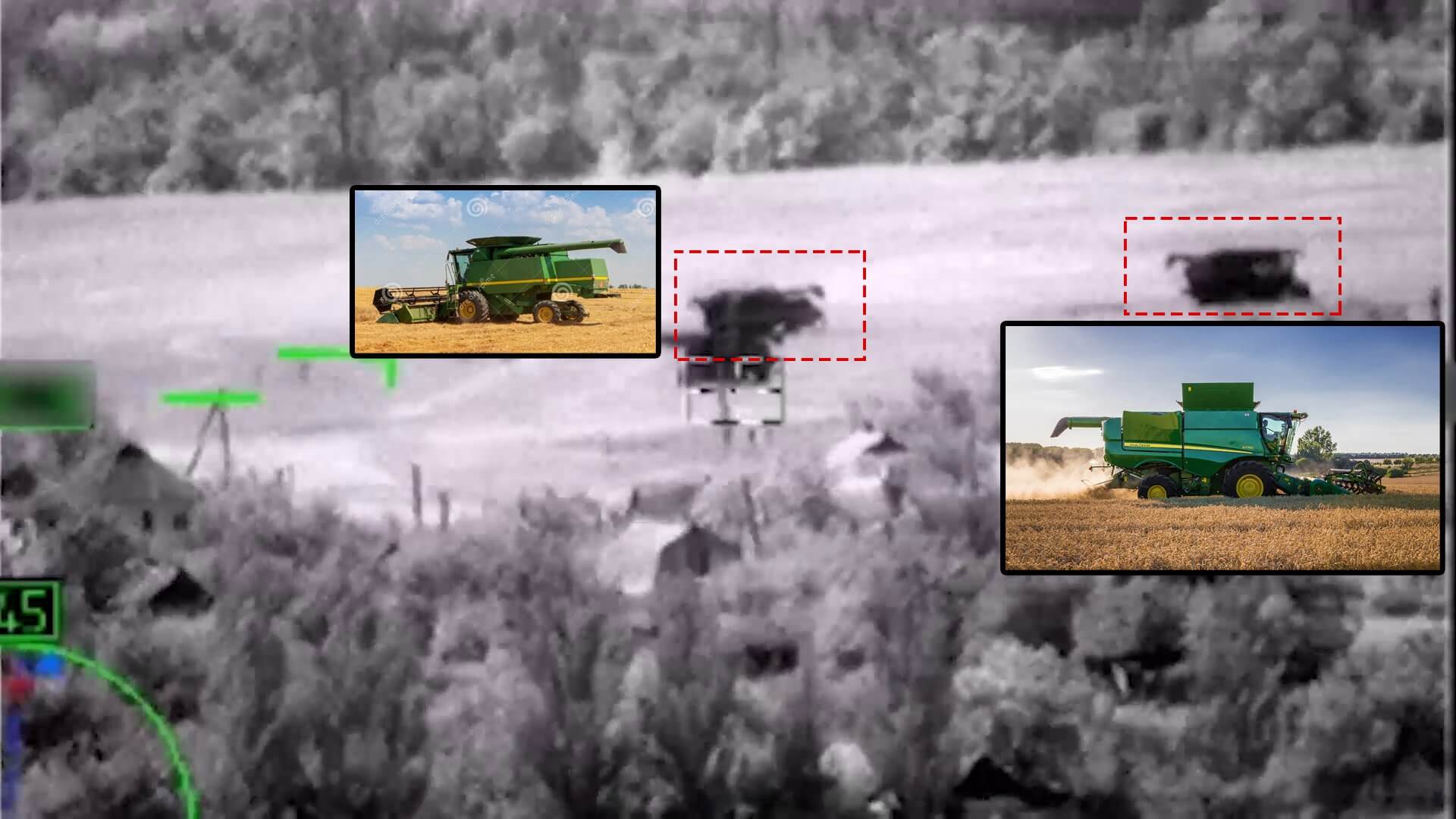OSINT-Recherchen in Sozialen Netzwerken zeigen, dass im Videomaterial keine Panzer zu sehen sind, sondern landwirtschaftliche Maschinen