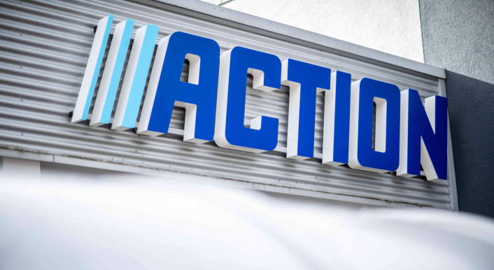 Logo von Action an einer Filiale