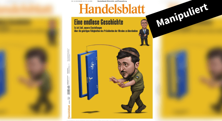 Anders als online behauptet, ist dieses Titelbild nicht durch das Handelsblatt veröffentlicht worden