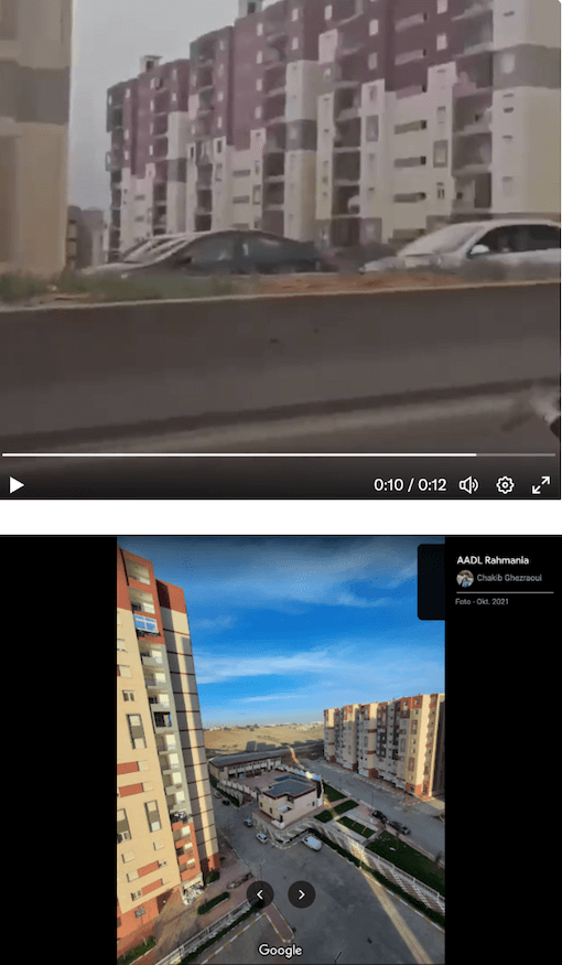 Vergleich der Wohnsiedlung aus dem Video mit Google Maps