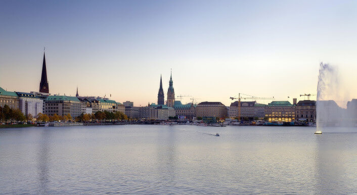 Panoramaansicht von Hamburg
