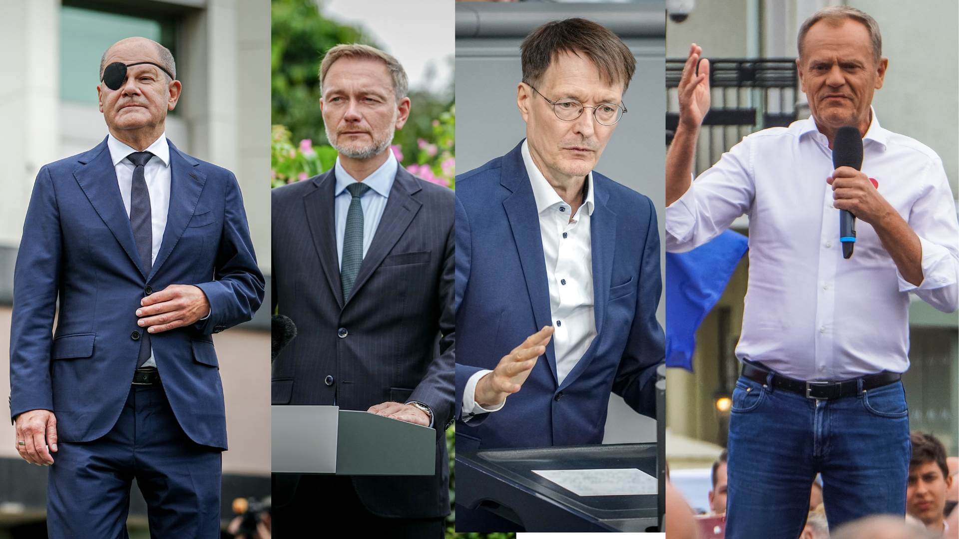 Olaf Scholz, Christian Lindner, Karl Lauterbach, Donald Tusk