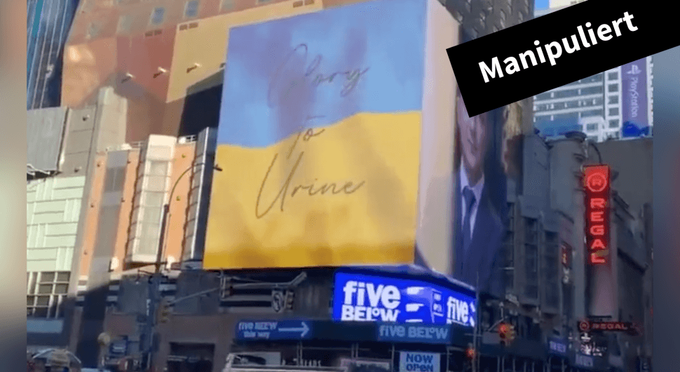 In Sozialen Netzwerken verbreitet sich ein gefälschtes Video einer Werbetafel in New York