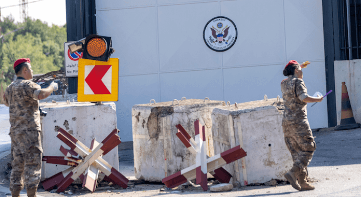 Eine Aufnahme der US-Botschaft in Beirut.