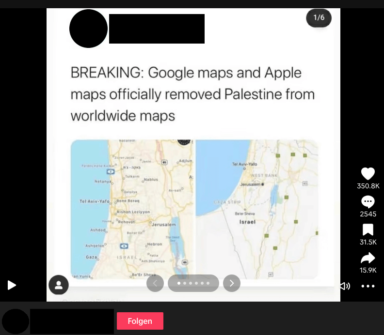 behauptung-google-apple-maps-palästina-tiktok