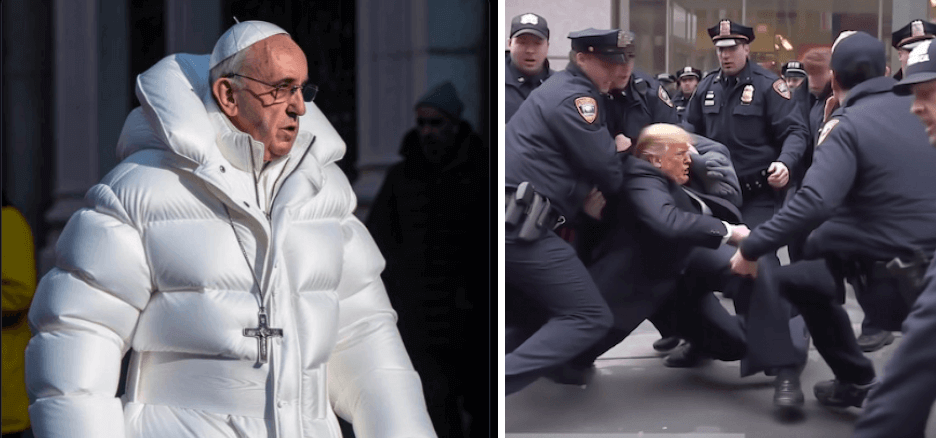 KI-Bilder vom Papst und von Trump