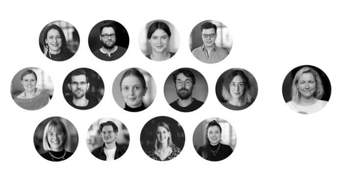 Das Faktencheck-Team von CORRECTIV (links) und Reporterin Annika Joeres (rechts) (Credit: Ivo Mayr, Collage: CORRECTIV)